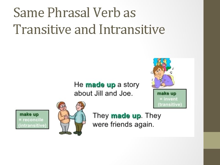 Same Phrasal Verb as Transitive and Intransitive 