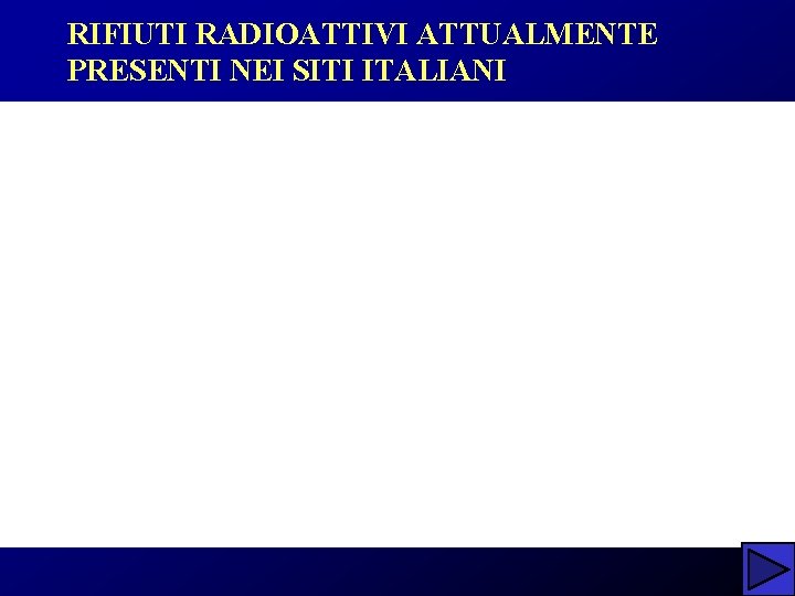 RIFIUTI RADIOATTIVI ATTUALMENTE PRESENTI NEI SITI ITALIANI 