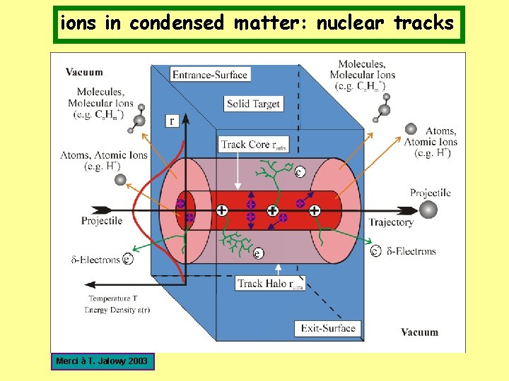 ions in condensed matter: nuclear tracks Merci à T. Jalowy 2003 
