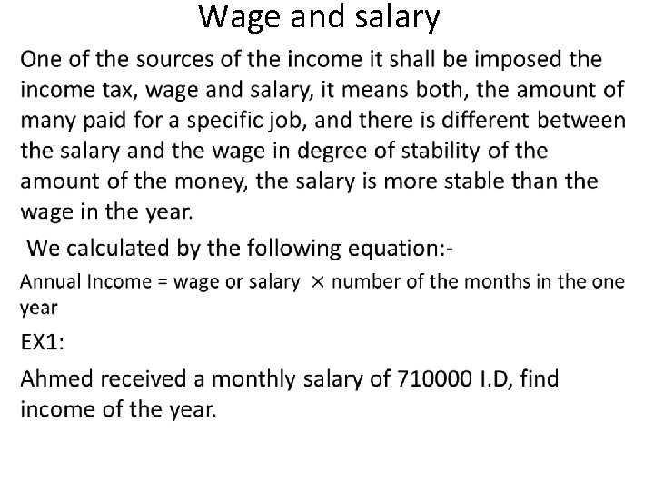 Wage and salary • 