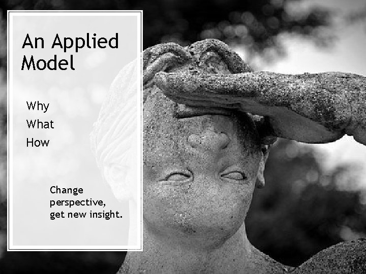 An Applied Model Why What How Change perspective, get new insight. 