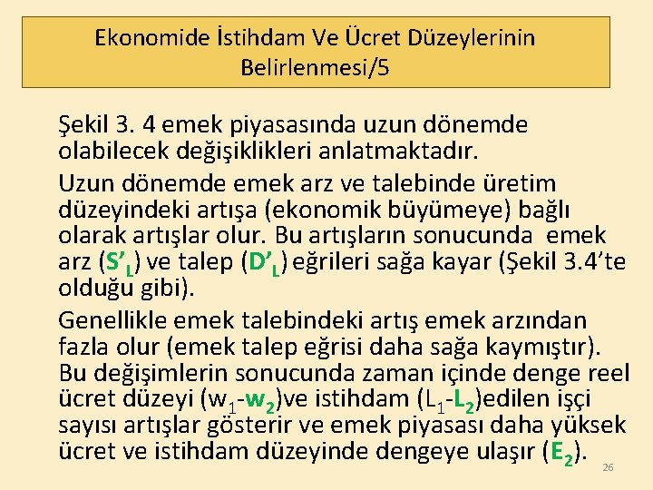 Ekonomide İstihdam Ve Ücret Düzeylerinin Belirlenmesi/5 Şekil 3. 4 emek piyasasında uzun dönemde olabilecek