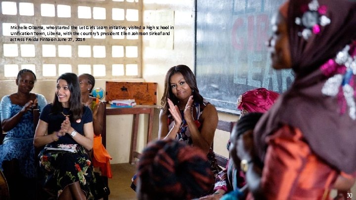 Michelle Obama, who started the Let Girls Learn initiative, visited a high school in