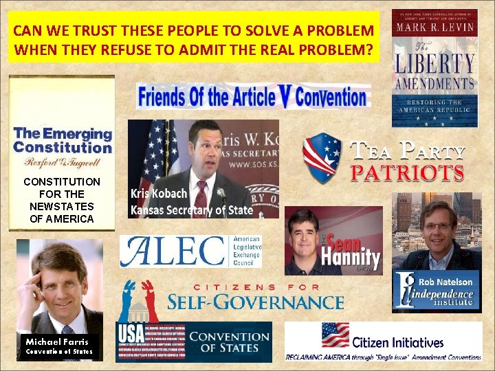 CAN WE TRUST THESE PEOPLE TO SOLVE A PROBLEM WHEN THEY REFUSE TO ADMIT