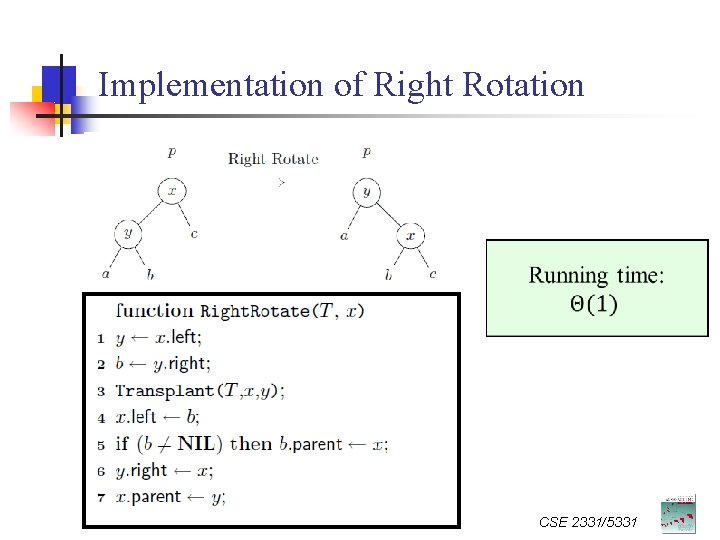 Implementation of Right Rotation CSE 2331/5331 