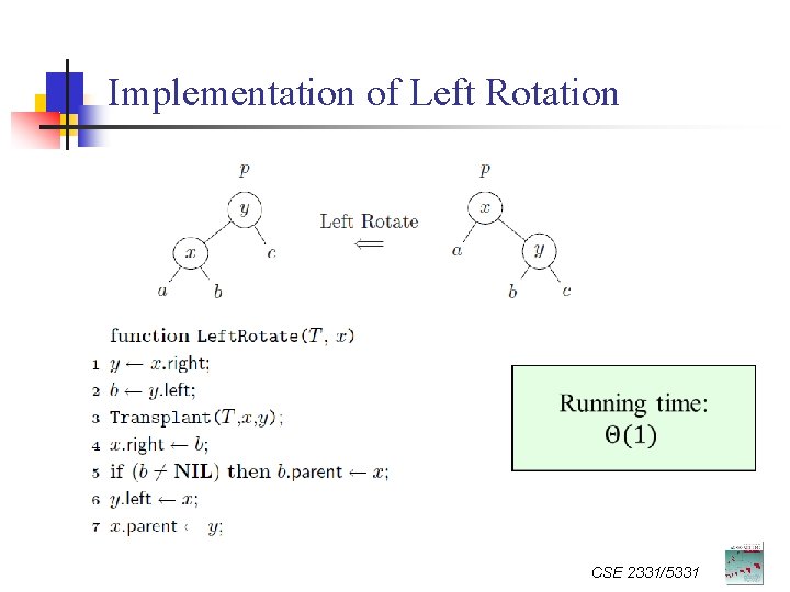Implementation of Left Rotation CSE 2331/5331 