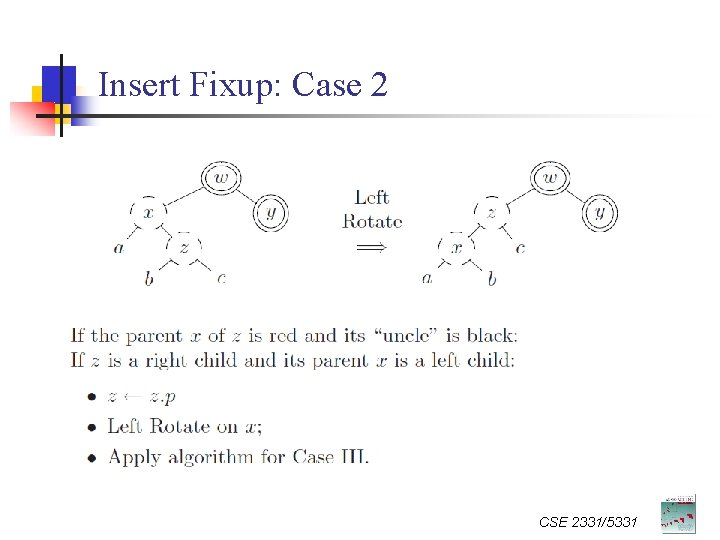 Insert Fixup: Case 2 CSE 2331/5331 