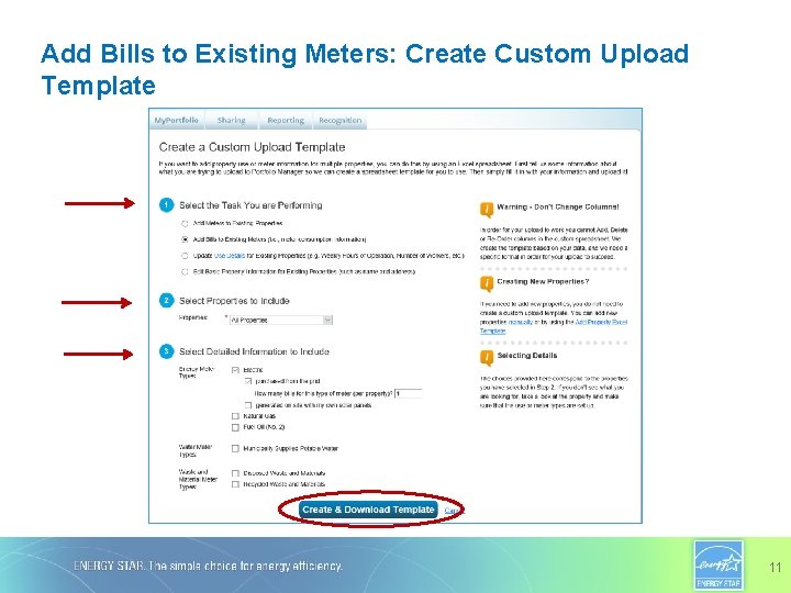 Add Bills to Existing Meters: Create Custom Upload Template 11 