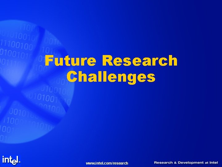 Future Research Challenges www. intel. com/research 