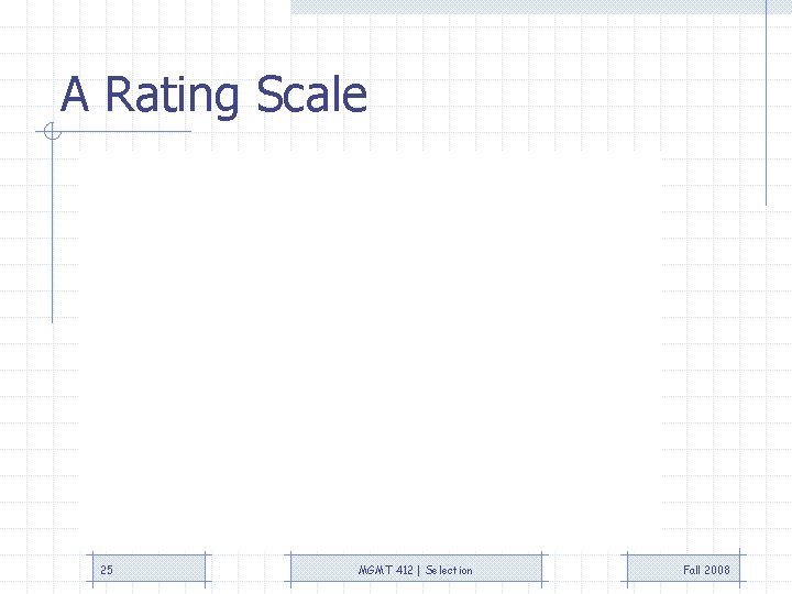 A Rating Scale 25 MGMT 412 | Selection Fall 2008 