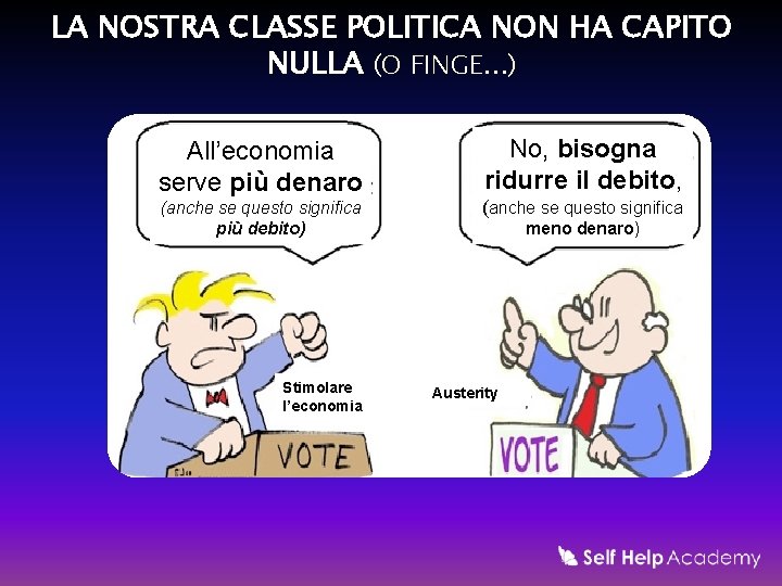 LA NOSTRA CLASSE POLITICA NON HA CAPITO NULLA (O FINGE. . . ) All’economia