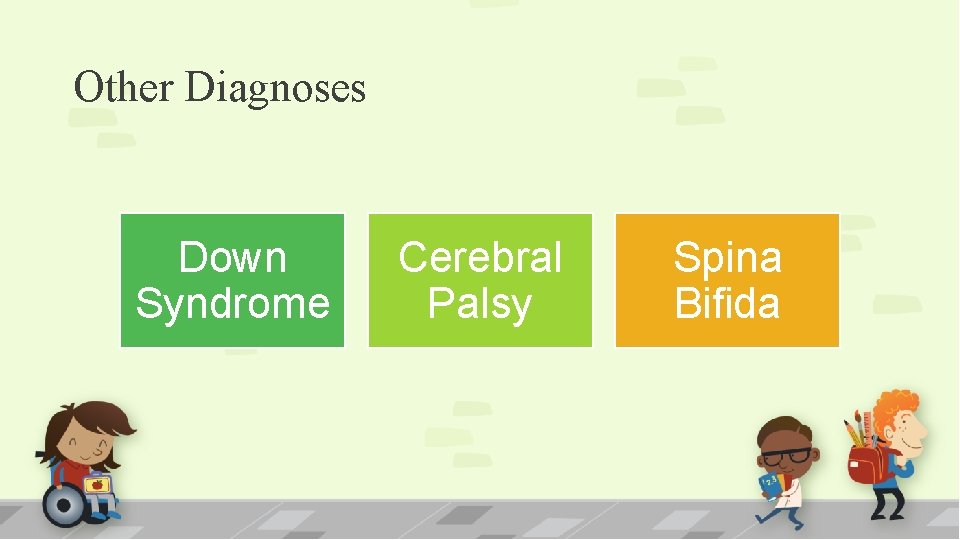 Other Diagnoses Down Syndrome Cerebral Palsy Spina Bifida 