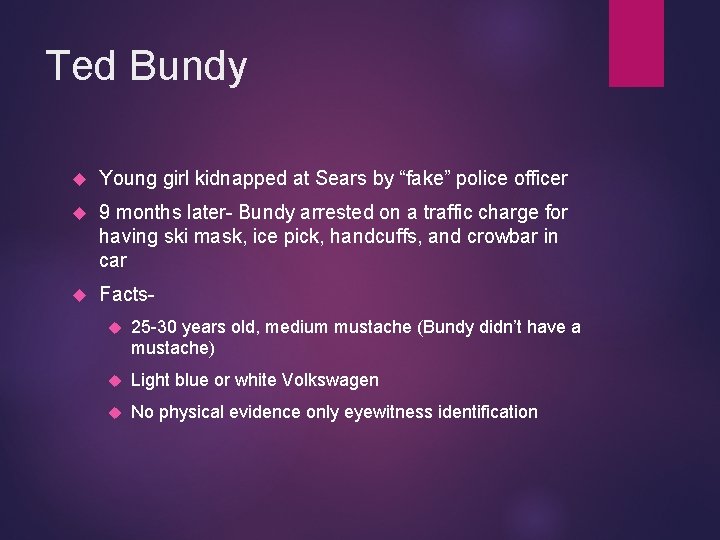 Ted Bundy Young girl kidnapped at Sears by “fake” police officer 9 months later-