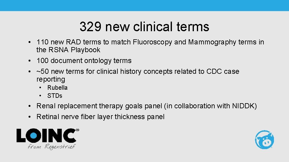 329 new clinical terms • 110 new RAD terms to match Fluoroscopy and Mammography