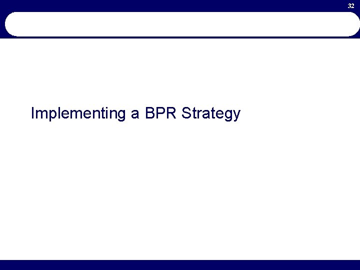 32 Implementing a BPR Strategy 