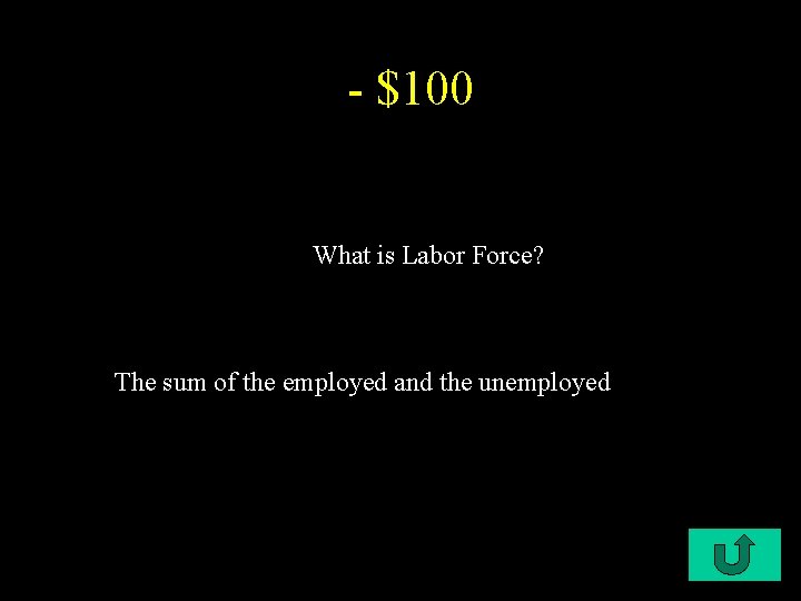 - $100 What is Labor Force? The sum of the employed and the unemployed