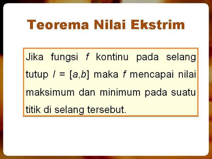 Teorema Nilai Ekstrim 