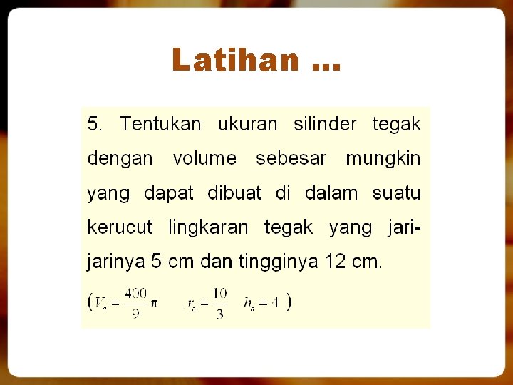 Latihan. . . 