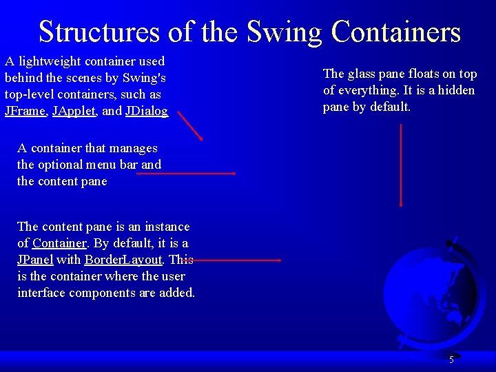 Structures of the Swing Containers A lightweight container used behind the scenes by Swing's