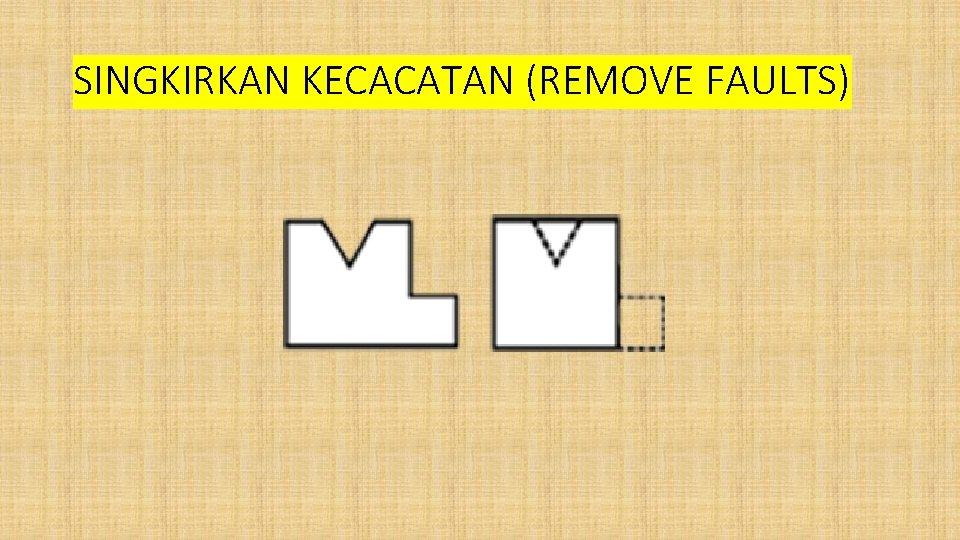 SINGKIRKAN KECACATAN (REMOVE FAULTS) 