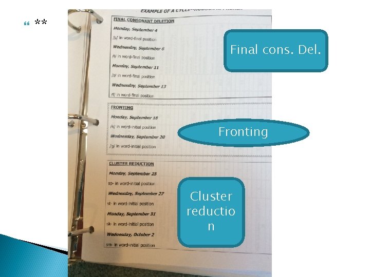  ** Final cons. Del. Fronting Cluster reductio n 