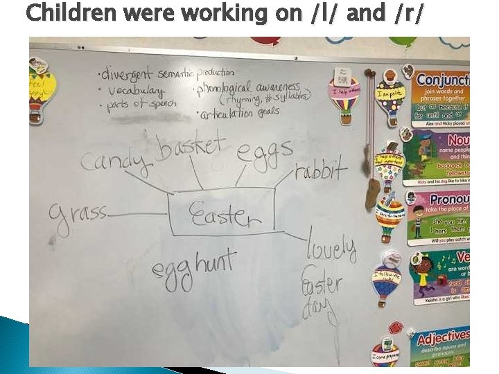 Children were working on /l/ and /r/ 