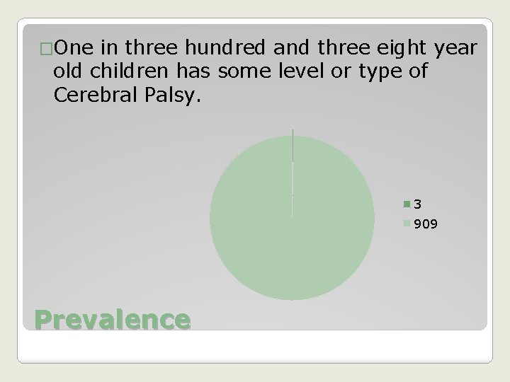 �One in three hundred and three eight year old children has some level or