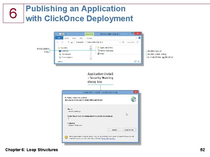 6 Publishing an Application with Click. Once Deployment Chapter 6: Loop Structures 52 6 Publishing an Application with Click. Once Deployment Chapter 6: Loop Structures 52