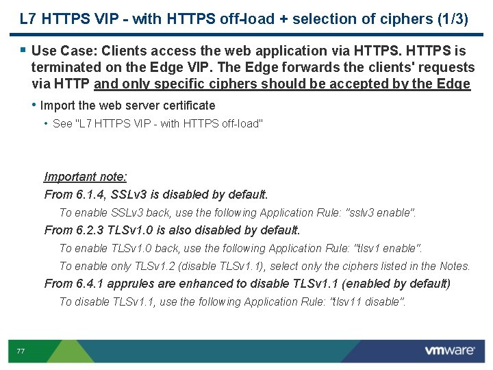 L 7 HTTPS VIP - with HTTPS off-load + selection of ciphers (1/3) §