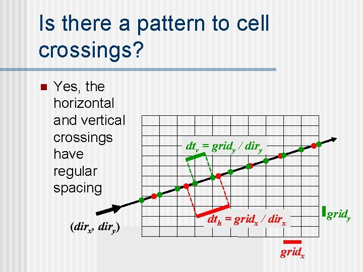 Is there a pattern to cell crossings? n Yes, the horizontal and vertical crossings