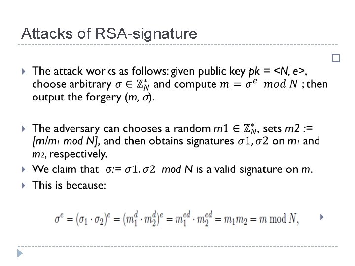 Attacks of RSA-signature � 