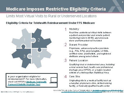 3 Medicare Imposes Restrictive Eligibility Criteria Limits Most Virtual Visits to Rural or Underserved