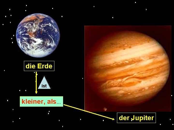 die Erde ist kleiner, als… der Jupiter 