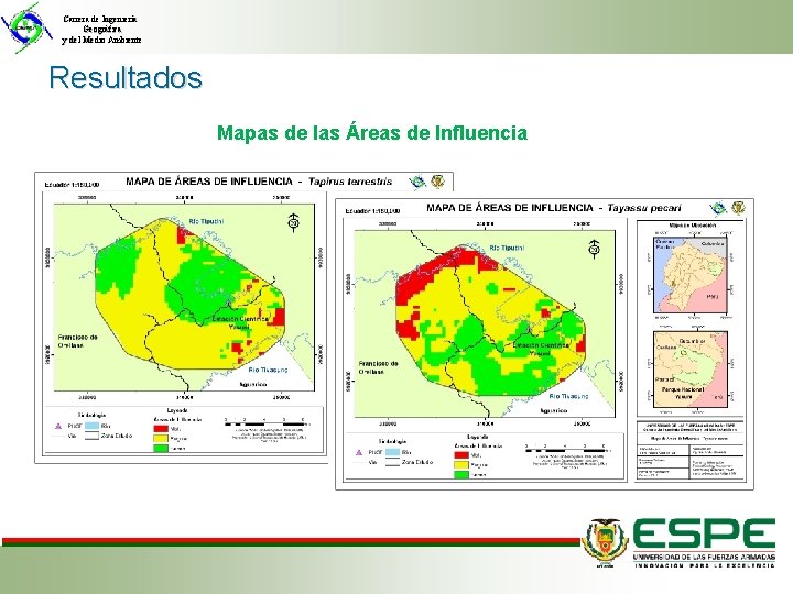 Carrera de Ingeniería Geográfica y del Medio Ambiente Resultados Mapas de las Áreas de