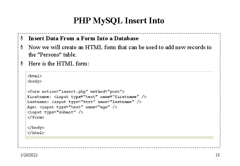 PHP My. SQL Insert Into ' Insert Data From a Form Into a Database