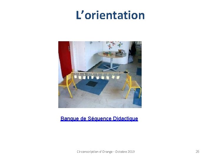 L’orientation Banque de Séquence Didactique Circonscription d’Orange - Octobre 2019 26 