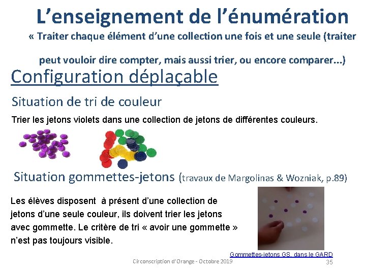 L’enseignement de l’énumération « Traiter chaque élément d’une collection une fois et une seule