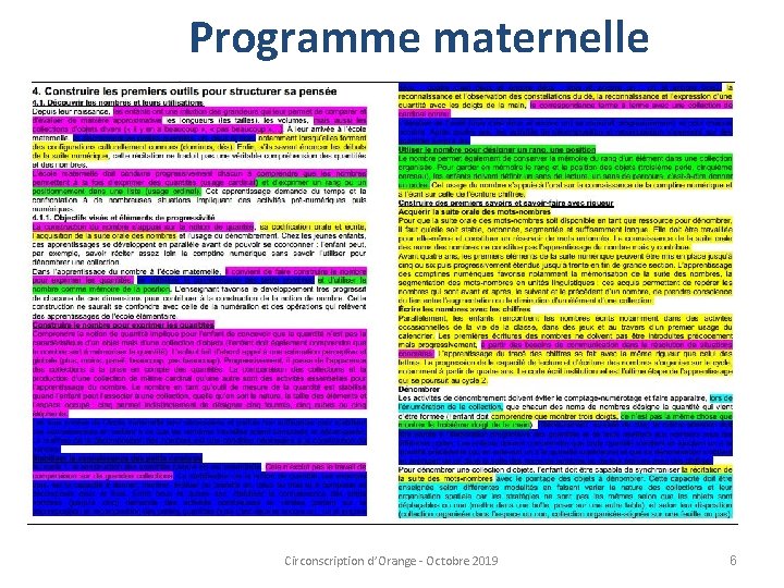 Programme maternelle Circonscription d’Orange - Octobre 2019 6 