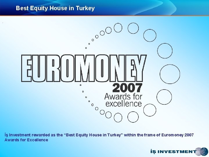 Best Equity House in Turkey. İş Investment rewarded as the “Best Equity House in