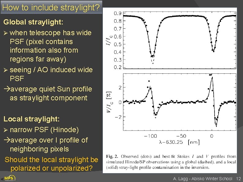 How to include straylight? Global straylight: Ø when telescope has wide PSF (pixel contains
