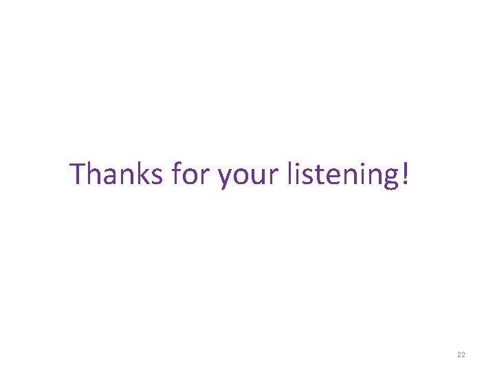 Thanks for your listening! 22 
