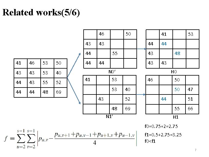 Related works(5/6) 46 43 43 44 41 46 53 50 43 43 53 40