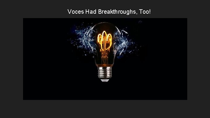 Voces Had Breakthroughs, Too! 