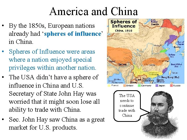 America and China • By the 1850 s, European nations already had ‘spheres of America and China • By the 1850 s, European nations already had ‘spheres of