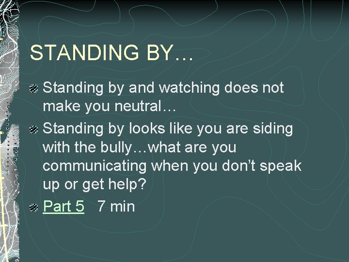 STANDING BY… Standing by and watching does not make you neutral… Standing by looks