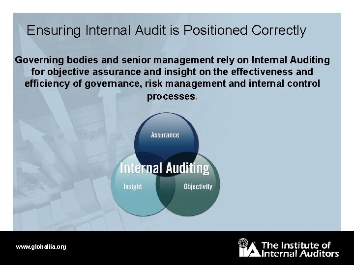 Ensuring Internal Audit is Positioned Correctly Governing bodies and senior management rely on Internal
