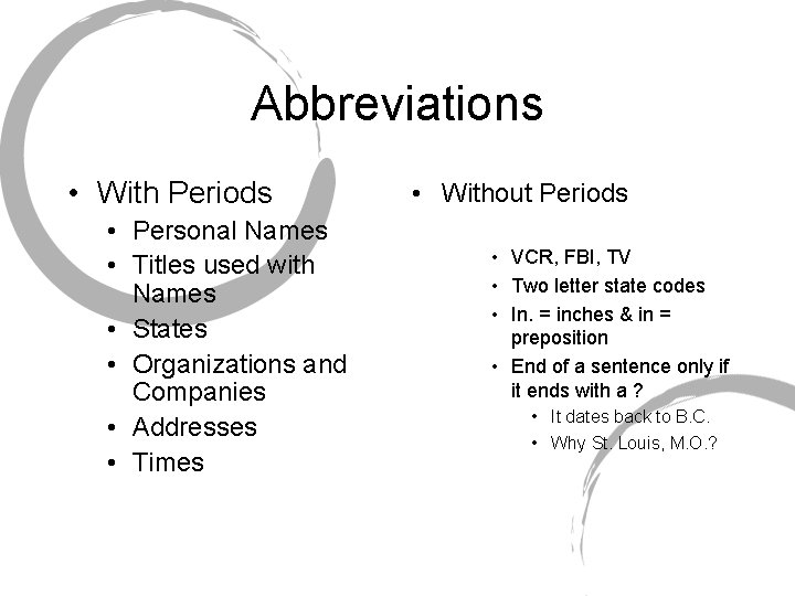 Chapter 20 Punctuation End Marks Abbreviations Commas in