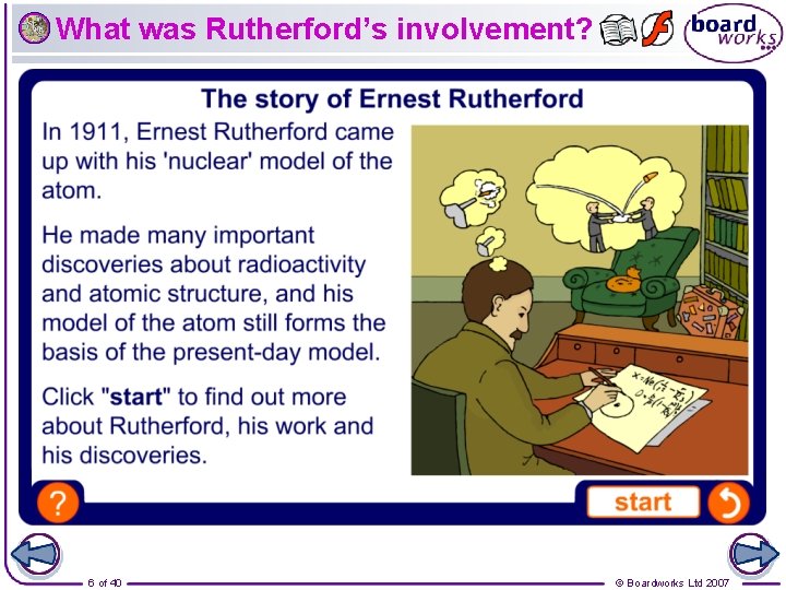 What was Rutherford’s involvement? 6 of 40 © Boardworks Ltd 2007 