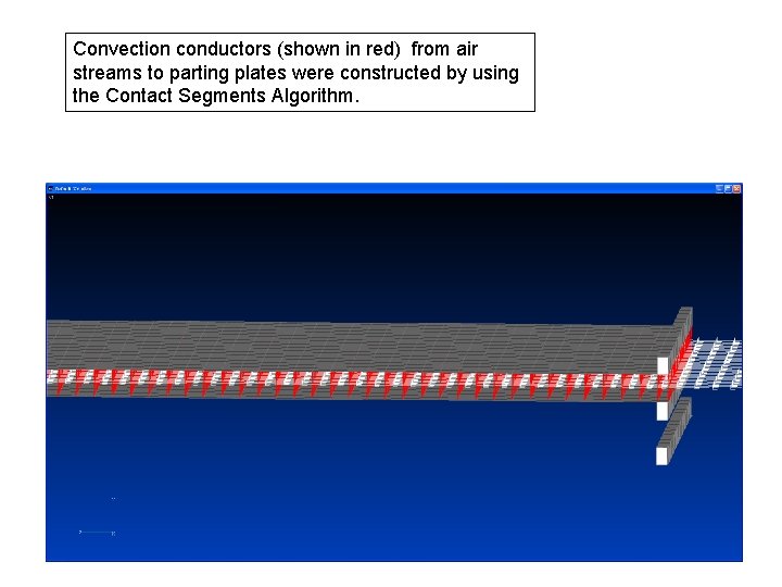 Convection conductors (shown in red) from air streams to parting plates were constructed by
