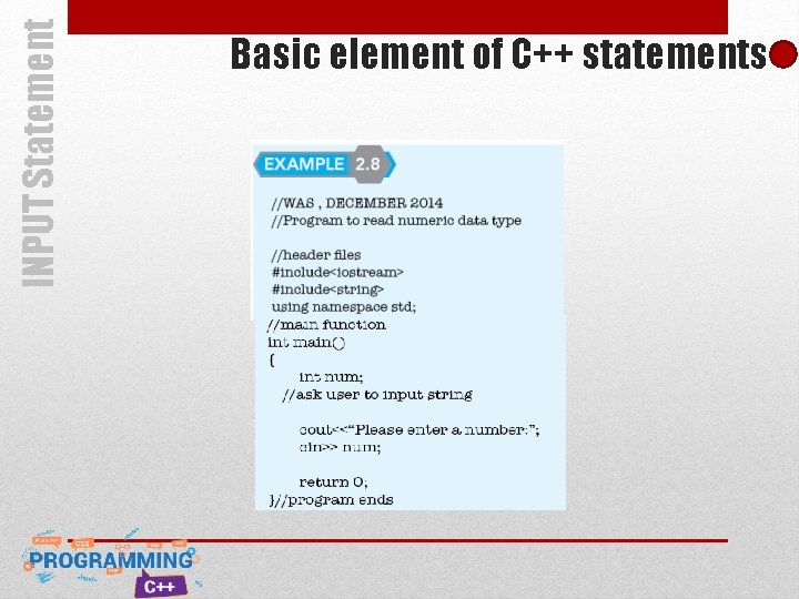 INPUT Statement Basic element of C++ statements INPUT Statement Basic element of C++ statements